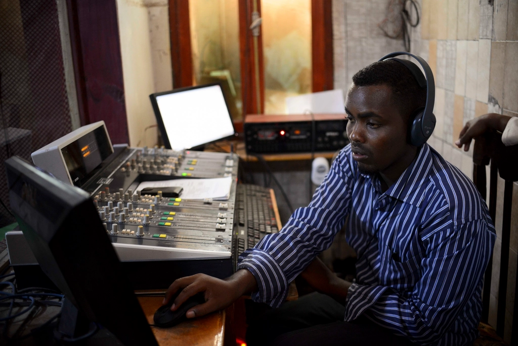 A regional radio studio